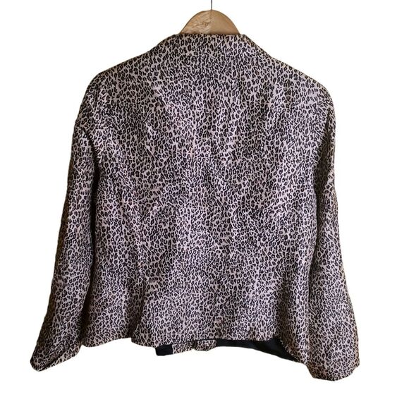 Vintage Silk Leopard Print Jacket Size 14 - Picture 2 of 7